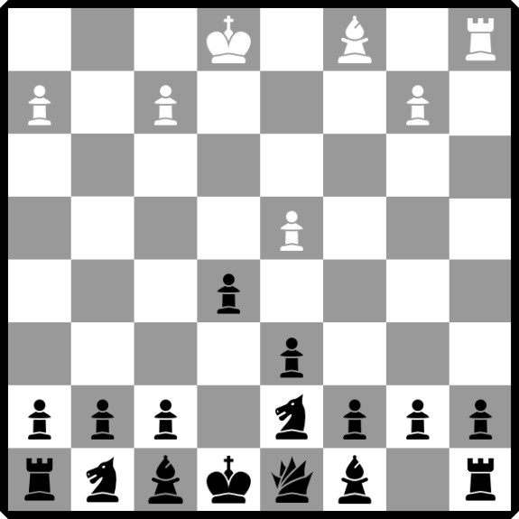 the Hanham Variation chessboard position of the Philidor defence opening