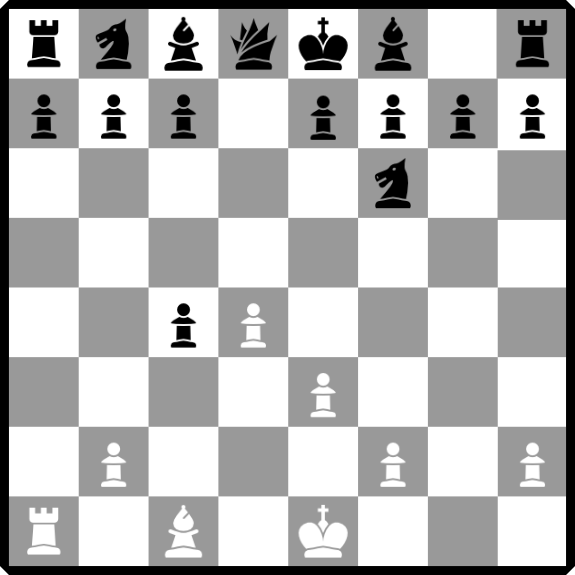 the Main line chessboard position of the Queen's gambit accepted opening