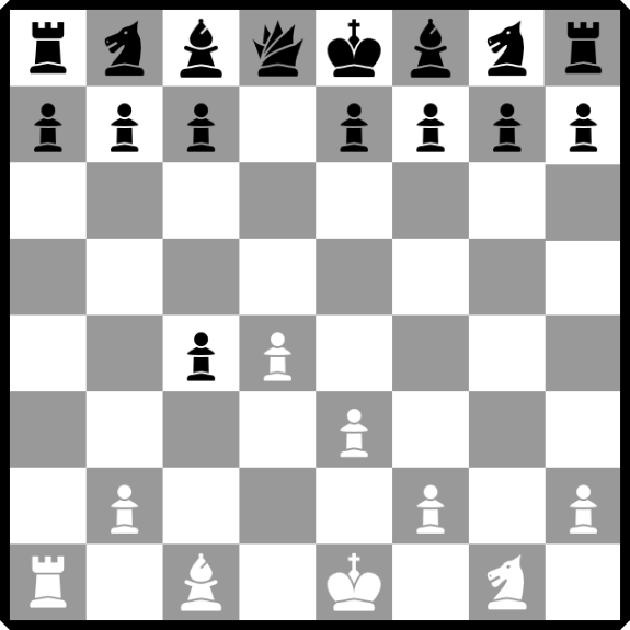 the Old variation chessboard position of the Queen's gambit accepted opening