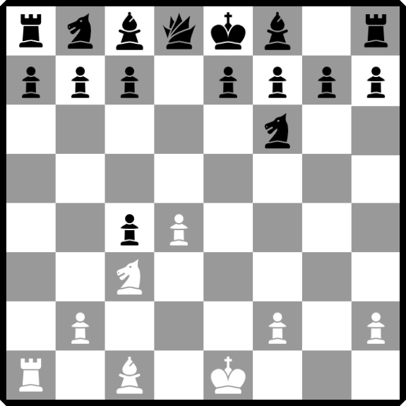 the Showalter variation chessboard position of the Queen's gambit accepted opening