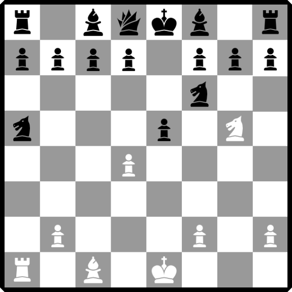 the Polerio defence chessboard position of the Two knights defence opening