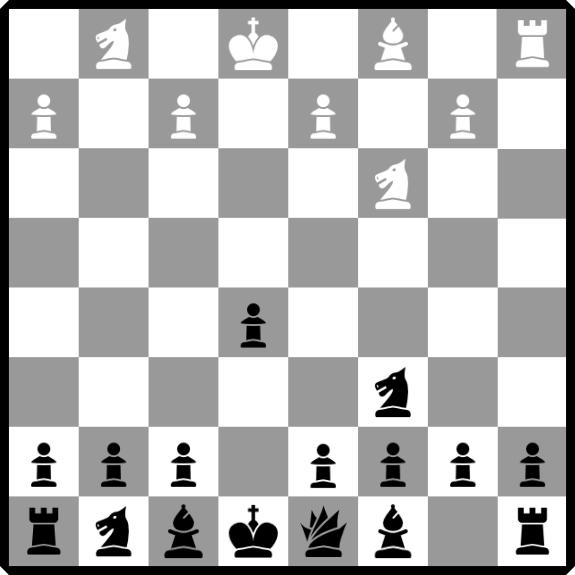 the Max Lange defence chessboard position of the Vienna game opening