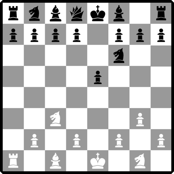 the Mieses variation chessboard position of the Vienna game opening